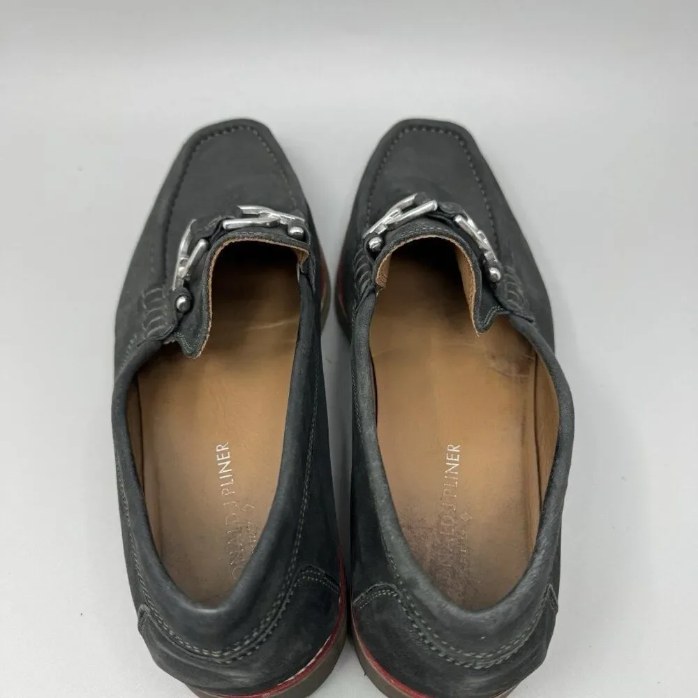 Donald J Pliner  DUSTEE Suede Horsebit Loafers Men's Size 9M Black